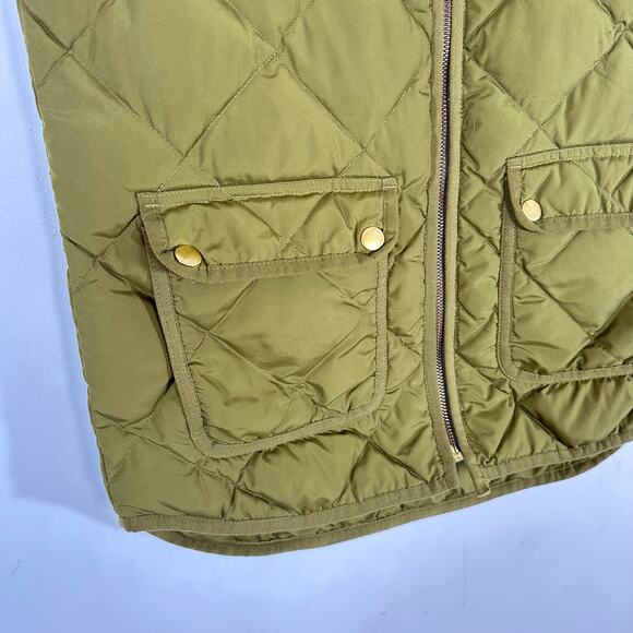 J.CREW Excursion‎ Olive Green Quilted Down Vest Womans Size XS - Picture 9 of 10